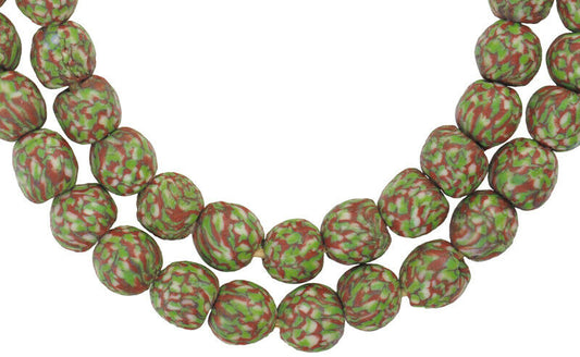 Handmade Fused Ghana Recycled Glass Beads - African Trade Beads - alternate view