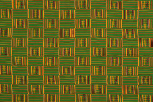 Handwoven Ashanti Kente MAN‑Size Vintage 1960s – Ghana Ceremonial Cloth