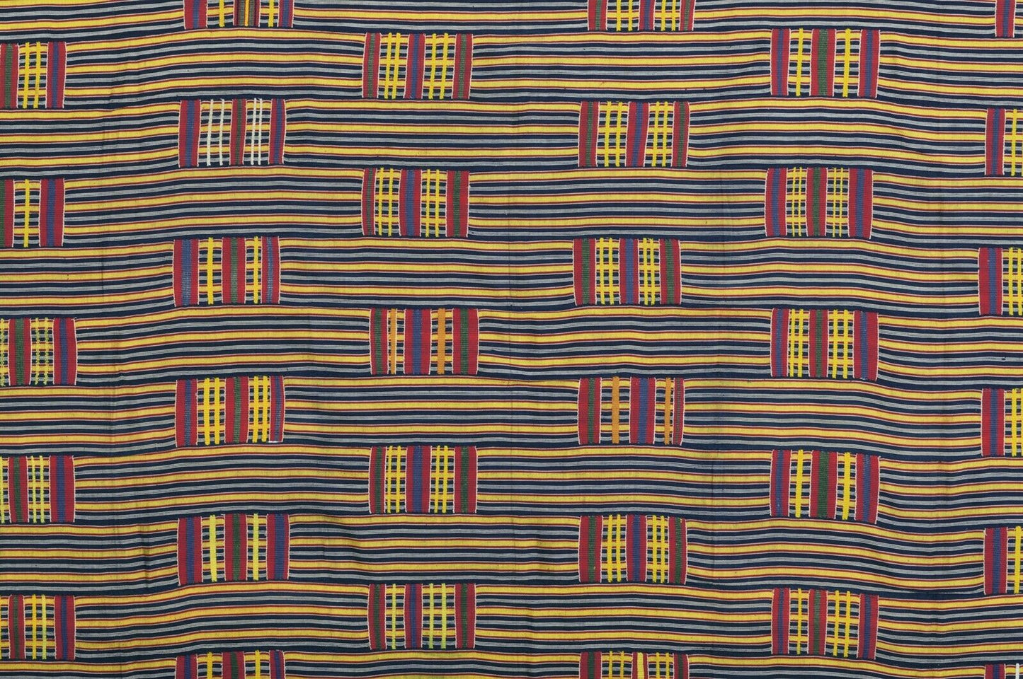 Ewe Ghana Kente Cloth Old African Hand Woven Textile Home Art Decoration - alternate view