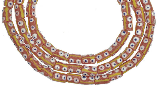 Authentic African Fancy Krobo Powder Glass Beads - 26" Strand - alternate view