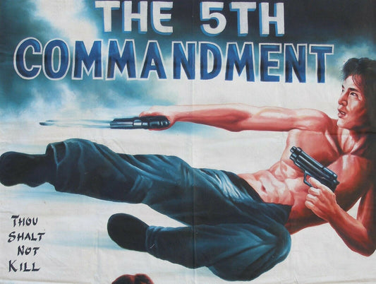 The 5Th Commandment: Original Ghana Hand-Painted Martial Arts Movie Poster - alternate view