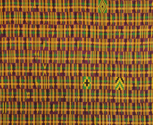Handwoven Ashanti Kente Woman Cloth – Vintage Ghanaic Art (75″ × 46″)