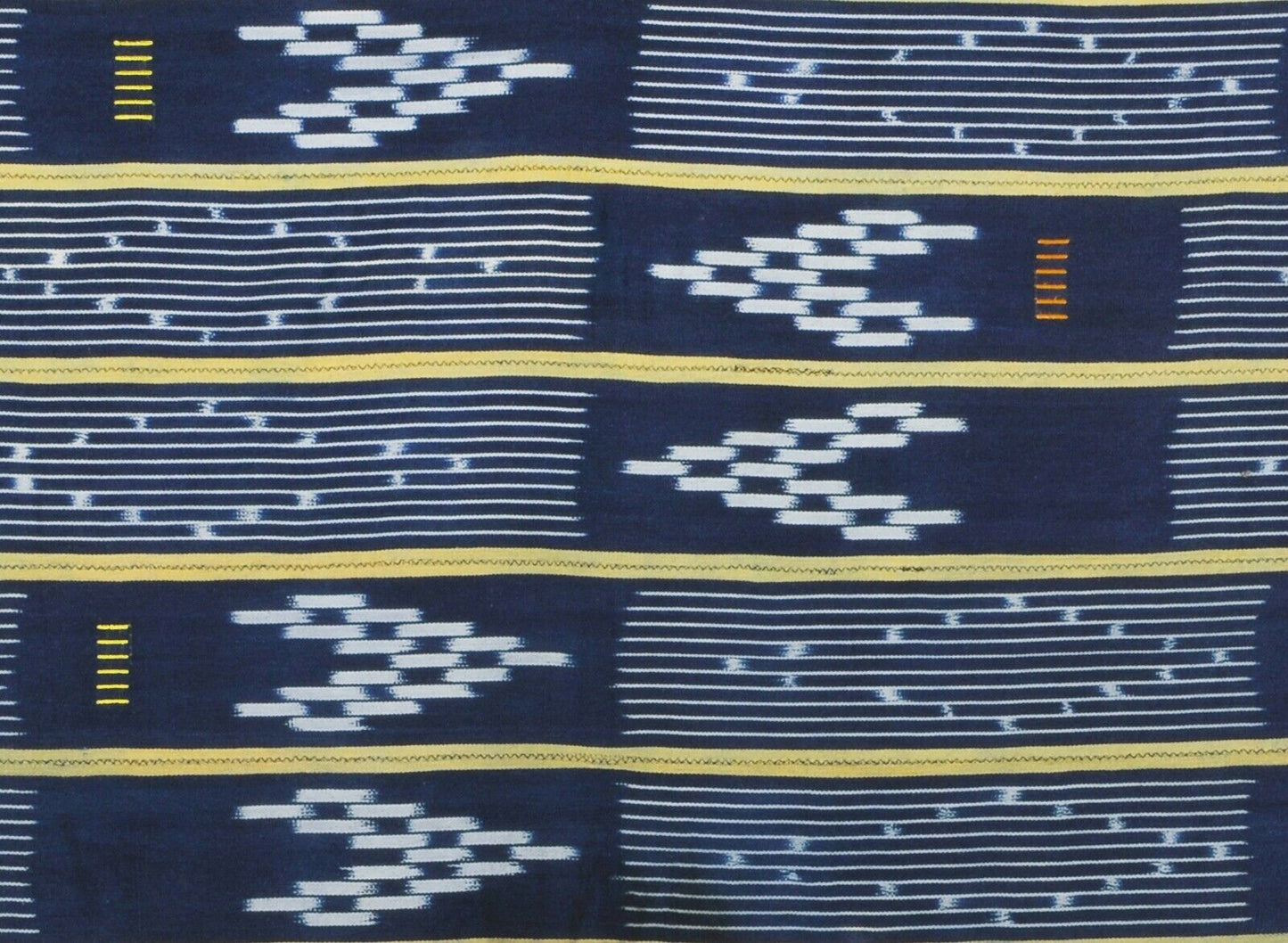 Vintage African Handwoven Ivory Coast Baule Handmade Cloth Textile Decoration - alternate view