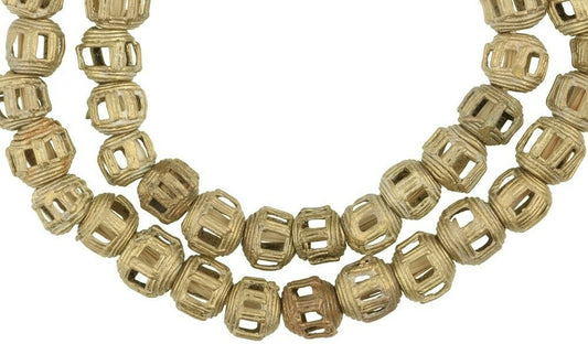 New Ashanti Round Brass Beads - Crafted With Ancient Techniques - alternate view