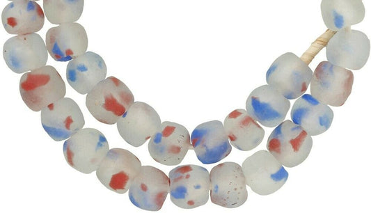 Authentic Translucent Krobo Glass Beads - 21" Strand - alternate view