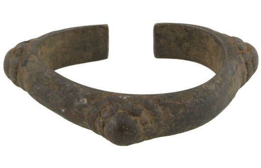 Old African Brass Bronze Bracelet Currency Fulani Ashanti Ghana Burkina Faso - alternate view