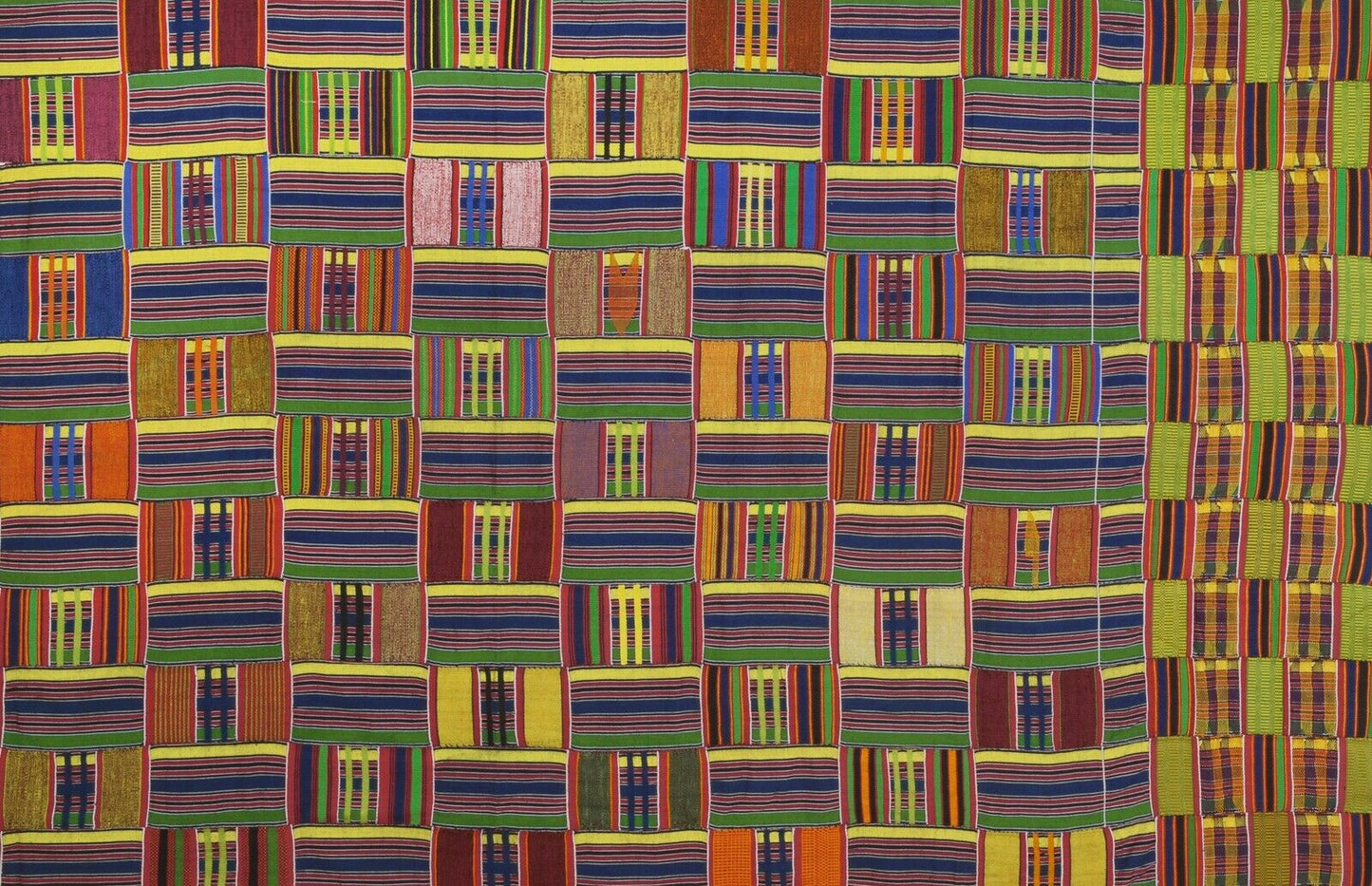 Old Rare African Kente Ewe Ghana Hand Woven Cloth Textile Interior Design Art - alternate view