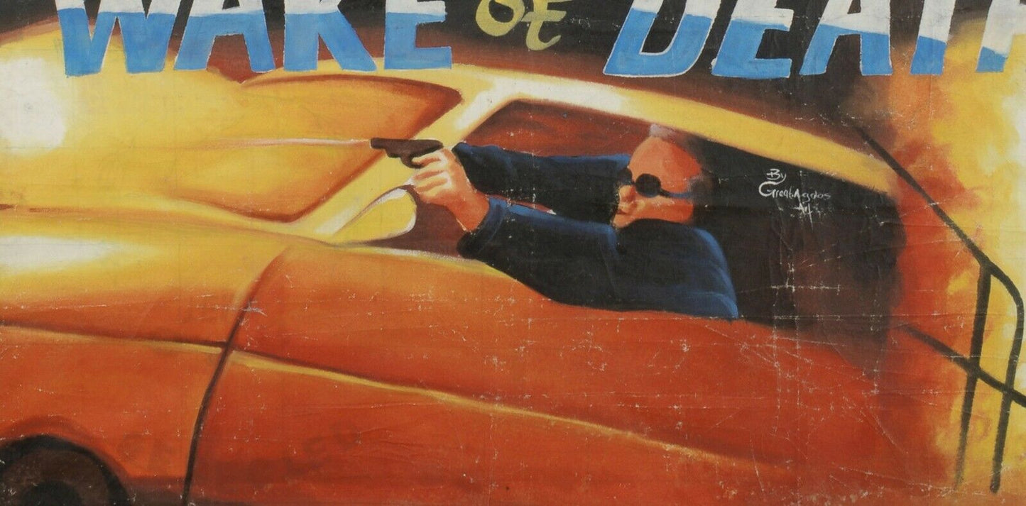 Wake Of Death - Rare Ghana Hand-Painted Movie Poster By Agoosco - close-up
