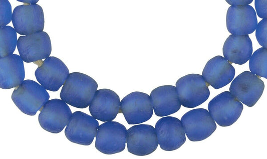 Translucent Recycled Glass Bottle Beads - African Trade Beads - alternate view