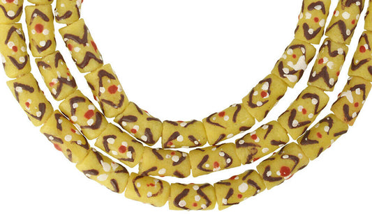 Handmade Ghana Powder Glass Beads - African Trade Beads 27" Strand - alternate view