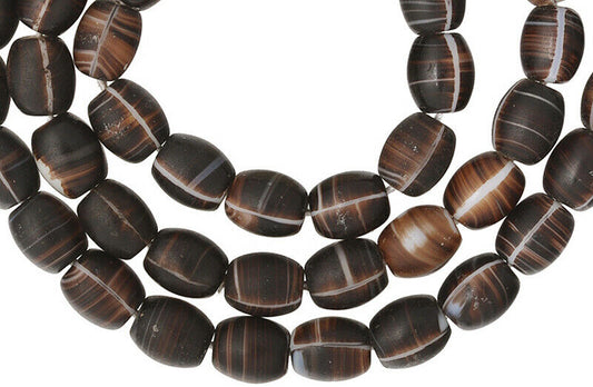 Old Czech "Coffee Bean" Glass Trade Beads - Vintage Bohemian Beads - alternate view