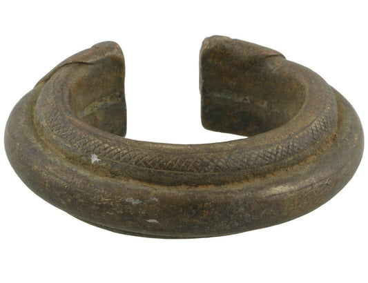 Antique Brass Bracelet African Currency Fulani Ghana Burkina Faso - alternate view