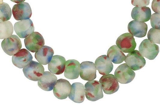 Translucent Recycled Bottle Glass Beads - African Trade Beads - alternate view