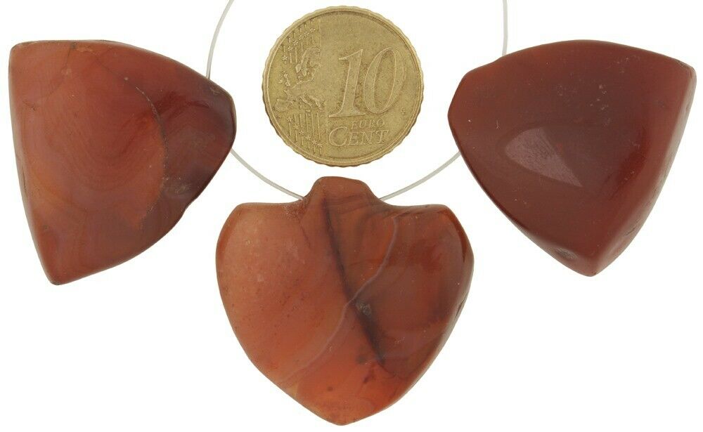 Antique African Trade Beads Carnelian Agate Stone Pendants Large Cambay India - alternate view