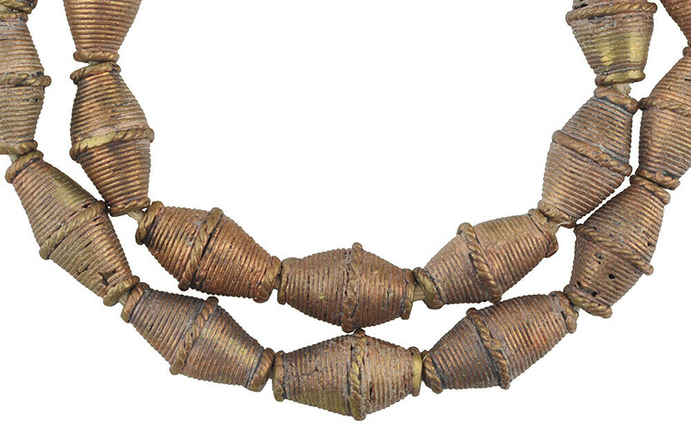 Large Handmade African Brass Beads By Ashanti Artisans - alternate view