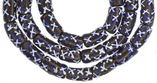 Fancy Ghanaian Powder Glass Beads - African Trade Beads - alternate view