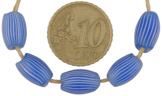 6-Layer Oval Venetian Chevron Beads - Antique Onion Skin Trade Beads - alternate view