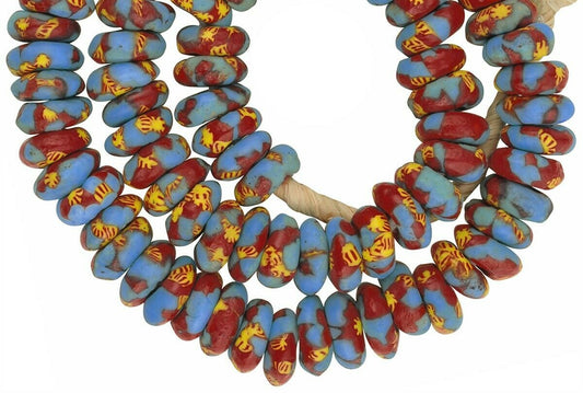 Large African Trade Beads: Recycled Ghana Glass Disks - alternate view