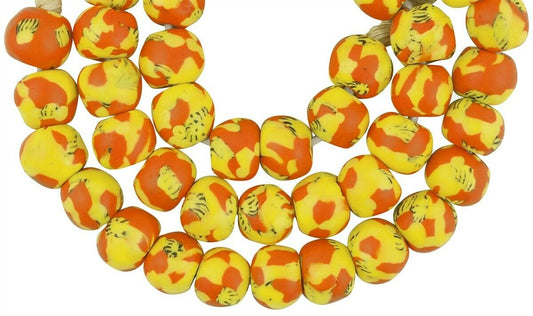 Handmade Beads Recycled Seed Glass Ghana African Krobo Necklace Tumbled - alternate view