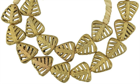 New Tabular African Brass Beads Handmade In Ghana - alternate view