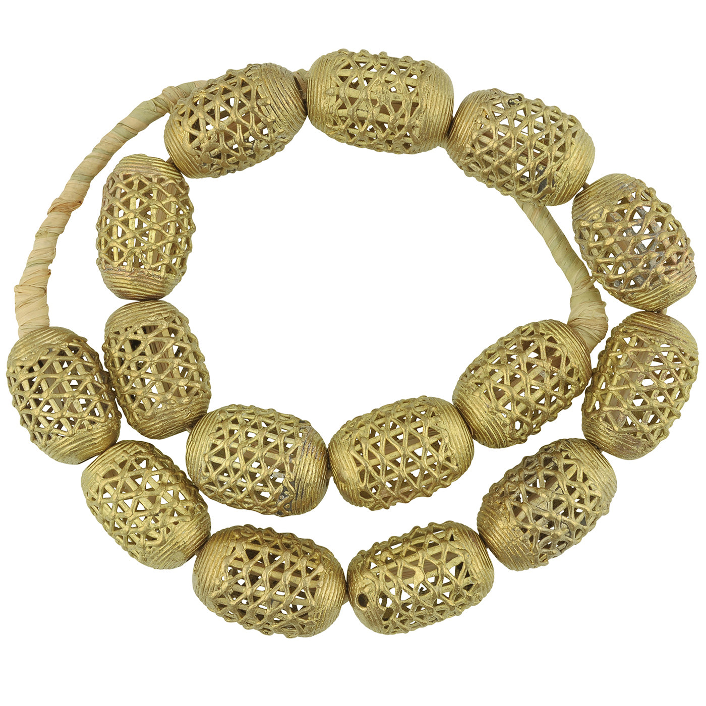 Large Handcrafted African Brass Beads - Ghana Ashanti Artistry