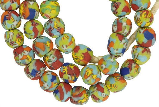 New African Trade Beads - Fused Recycled Ghana Glass Beads, 12-13Mm - alternate view