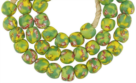 Stunning Ghana Fused Glass Beads - 12Mm Recycled African Trade Beads - alternate view