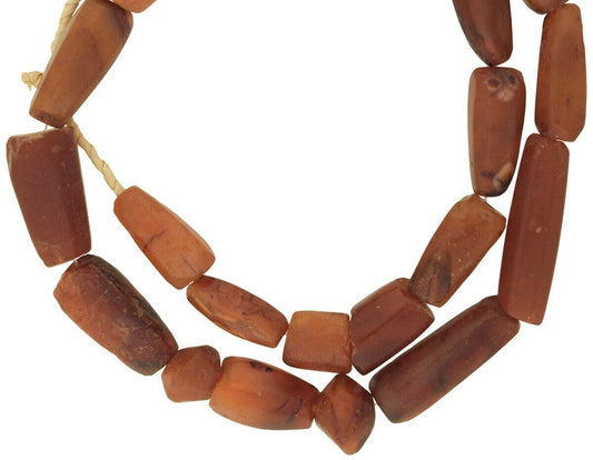 Antique Carnelian & Agate Trade Beads Strand – Vintage Cambay India, 25½″