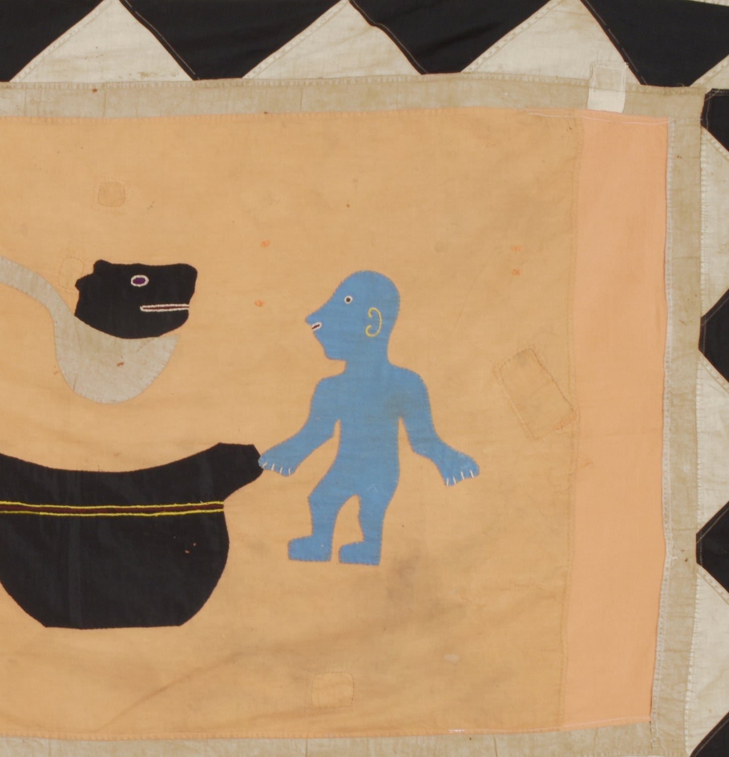 Vintage Ghana Asafo Frankaa Flag 60″×39½″ – Cape Coast Festival