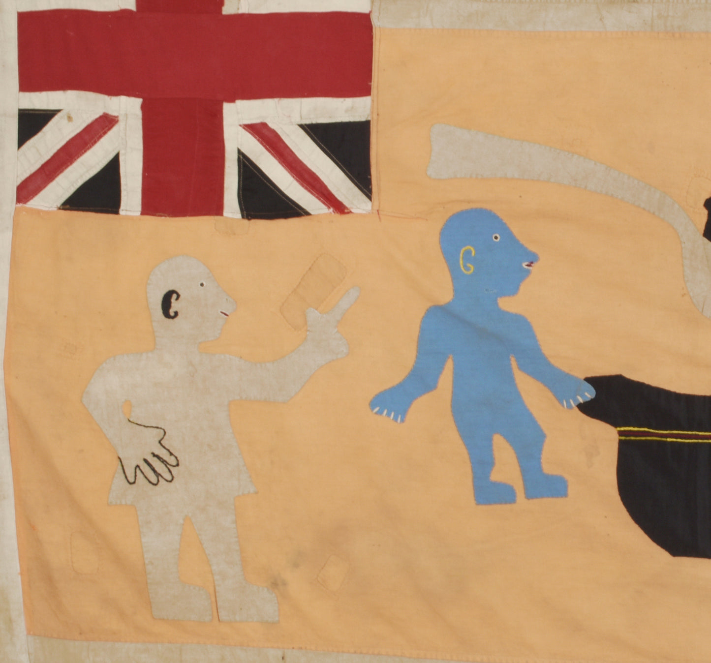 Vintage Ghana Asafo Frankaa Flag 60″×39½″ – Cape Coast Festival