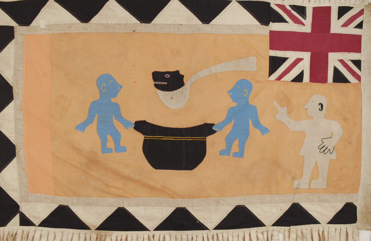 Vintage Ghana Asafo Frankaa Flag 60″×39½″ – Cape Coast Festival