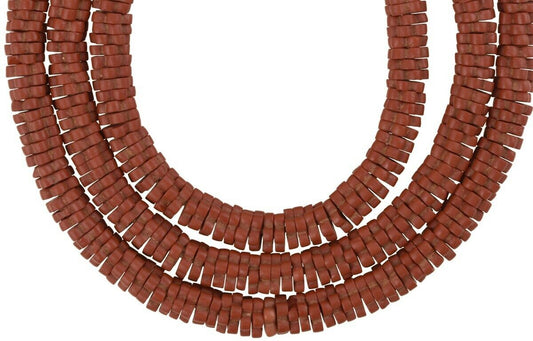 Old Brown Spacer Flower Czech Glass Trade Beads - Vintage Bohemian - alternate view