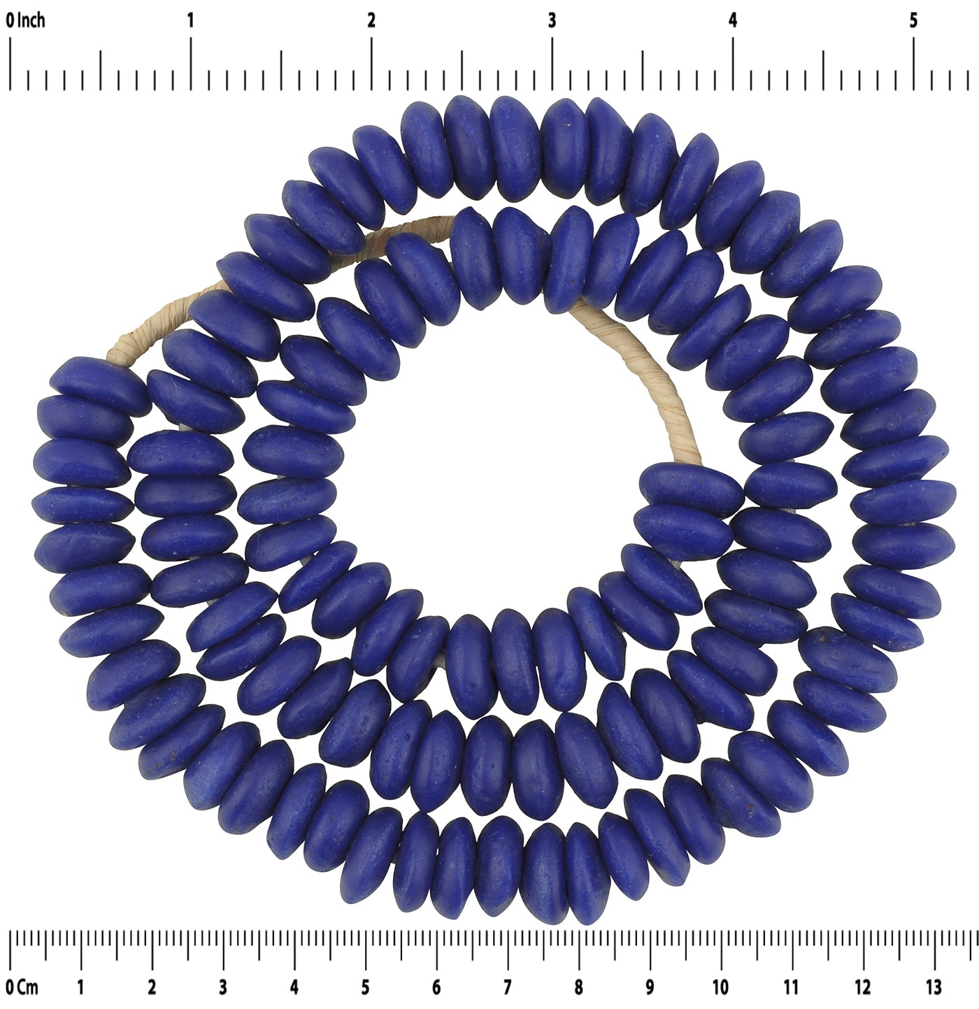 Authentic African Trade Beads: Recycled Krobo Glass Beads, 24" - zoomed-in detail