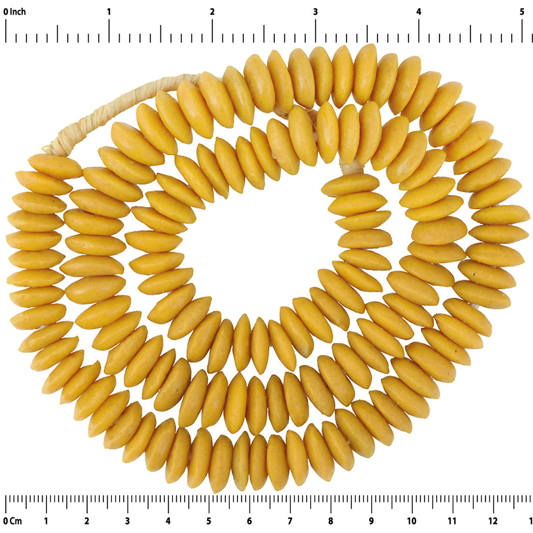 Beautiful African Trade Beads - 22.5" Krobo Recycled Glass Beads - close-up