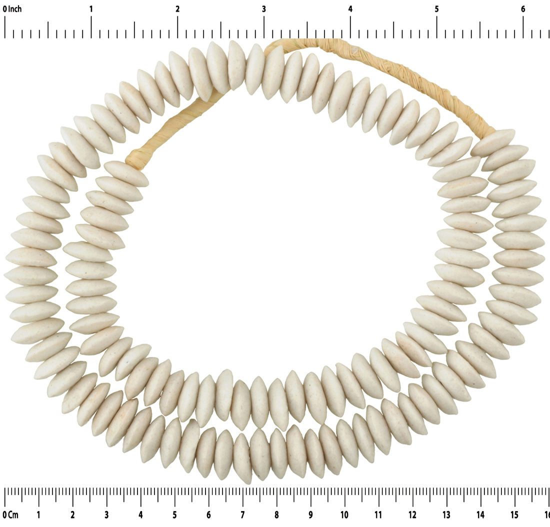 Handmade 24" Krobo Recycled Glass Beads - 14-15Mm - close-up