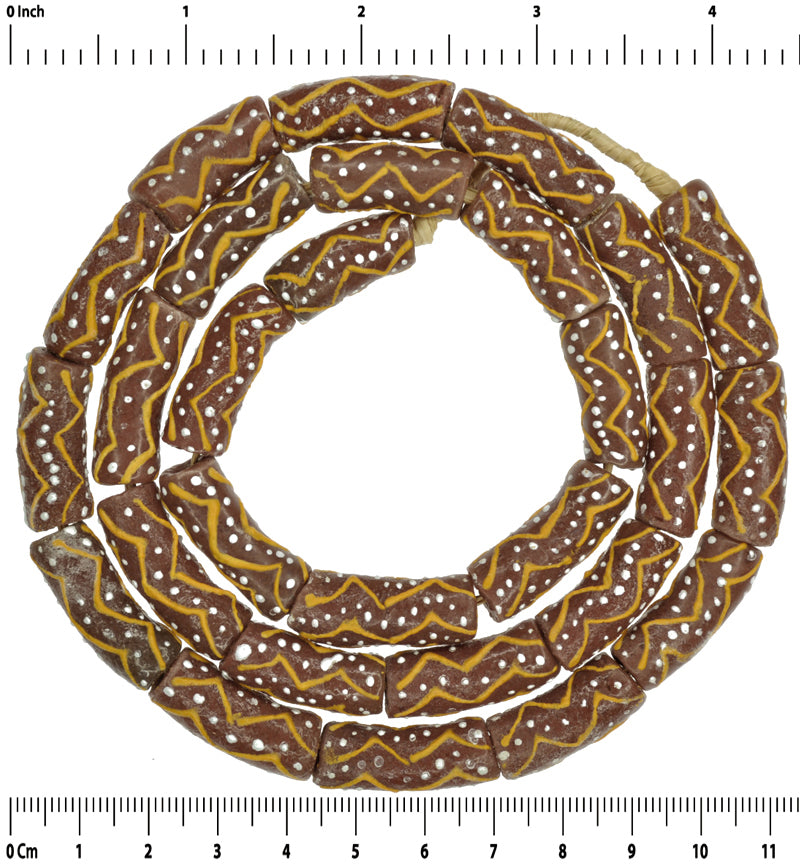 Beautiful Ghanaian Powder Glass Beads - African Trade Beads - close-up