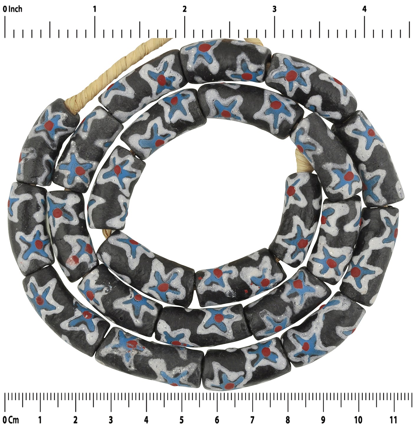 Fancy African Trade Beads: 10Mm Ghana Glass Beads - zoomed-in detail