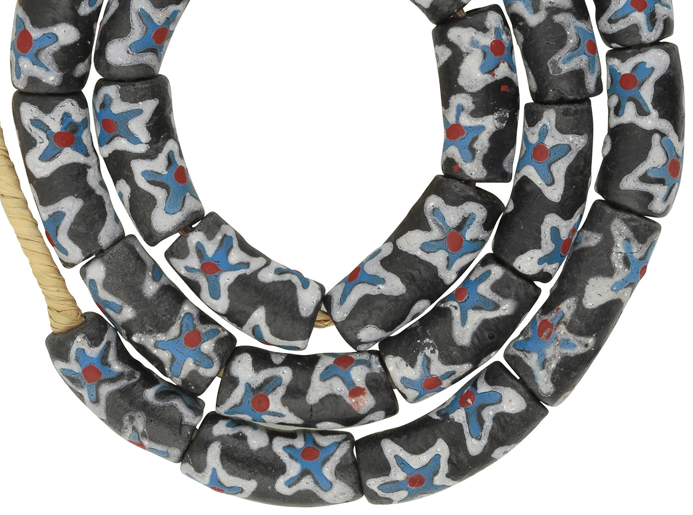 Fancy African Trade Beads: 10Mm Ghana Glass Beads - close-up