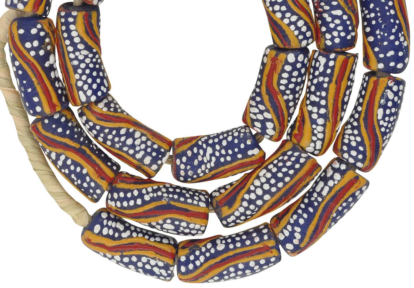 African Krobo Beads Powder Glass Recycled Handmade Tribal Ghana - close-up