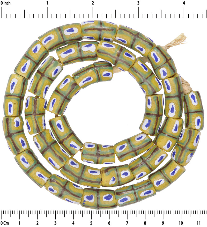 Fancy Powder Glass Beads - 10-11Mm African Trade Beads - close-up