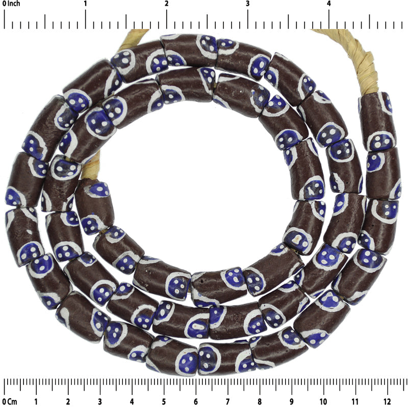 Elegant African Trade Powder Glass Beads - Handmade In Ghana - close-up