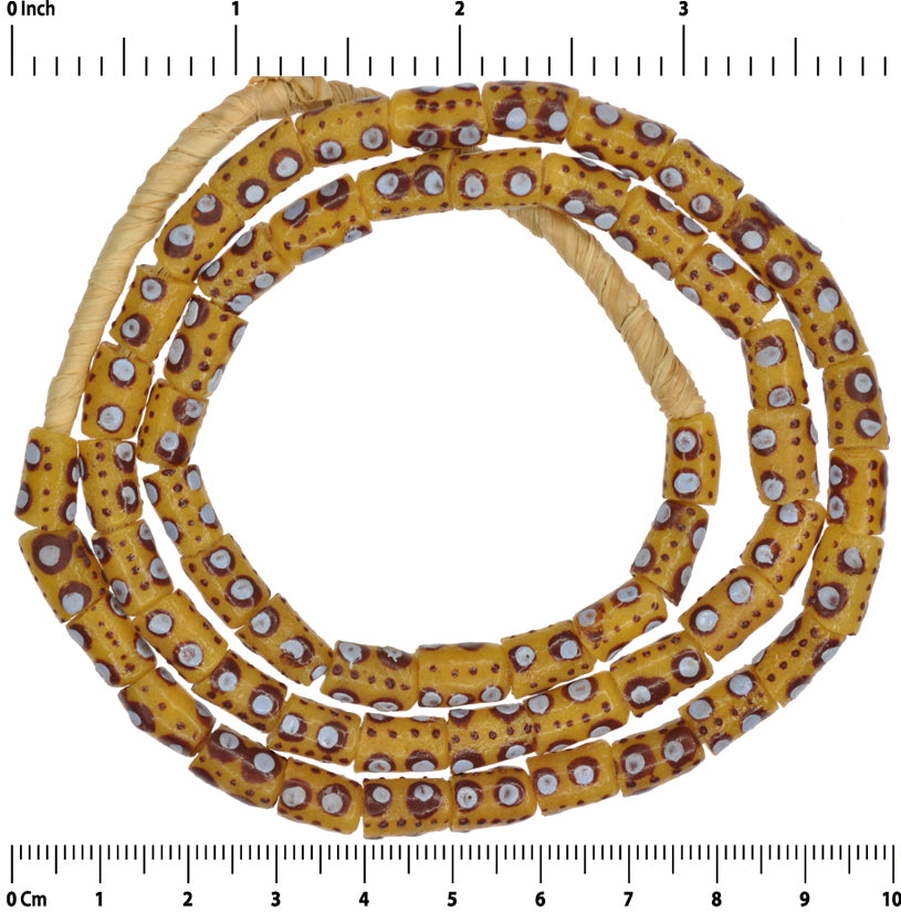 Beautiful Ghanaian Powder Glass Beads - 22'' African Trade Beads - close-up