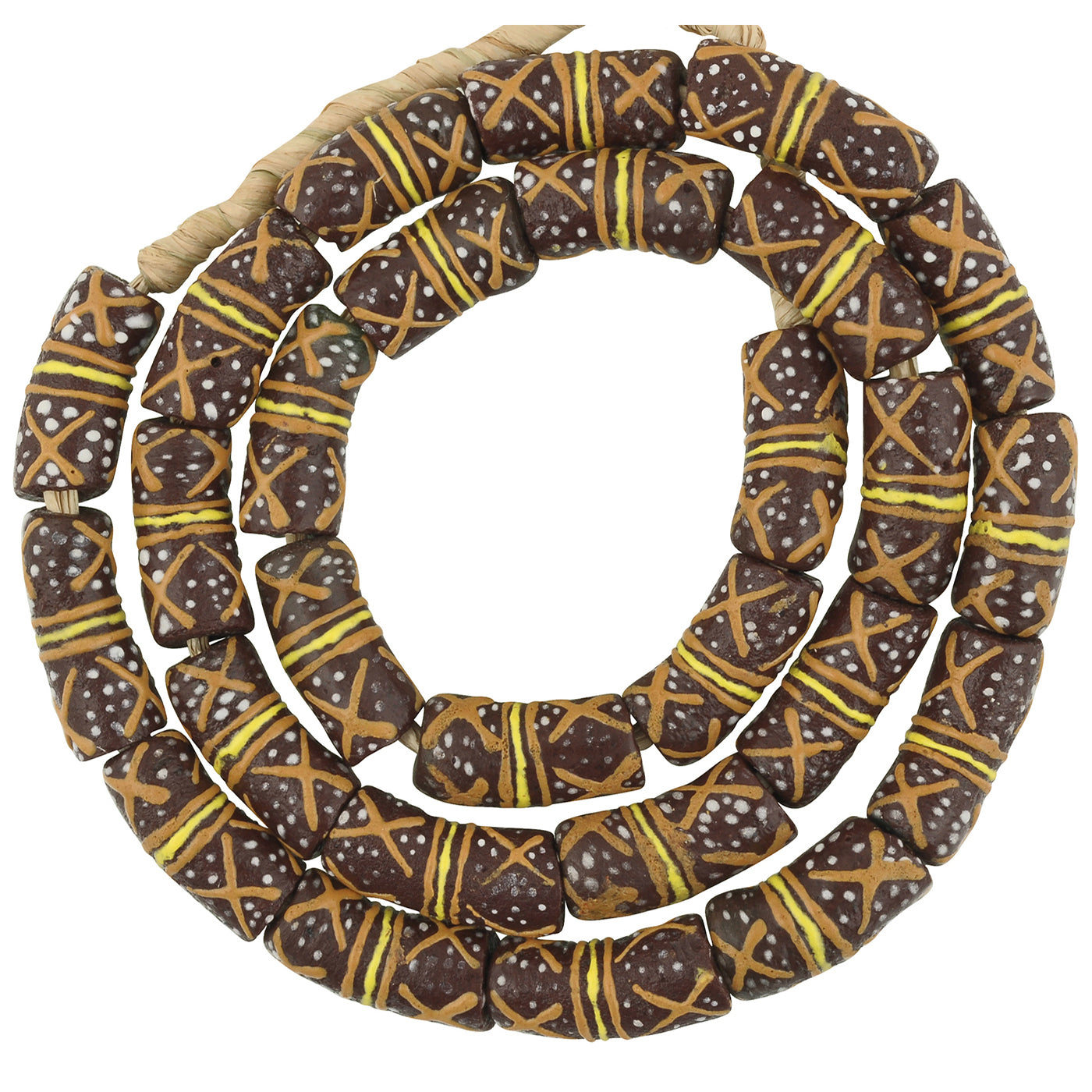 Beautiful African Trade Beads: 10Mm Fancy Krobo Glass Beads