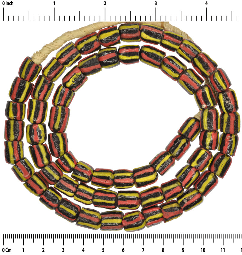 Elegant 9-10Mm African Krobo Powder Glass Beads - Ghana - close-up