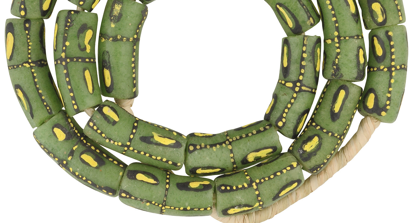 Krobo Beads Recycled Powder Glass Handmade Ghana Jewelry African - close-up