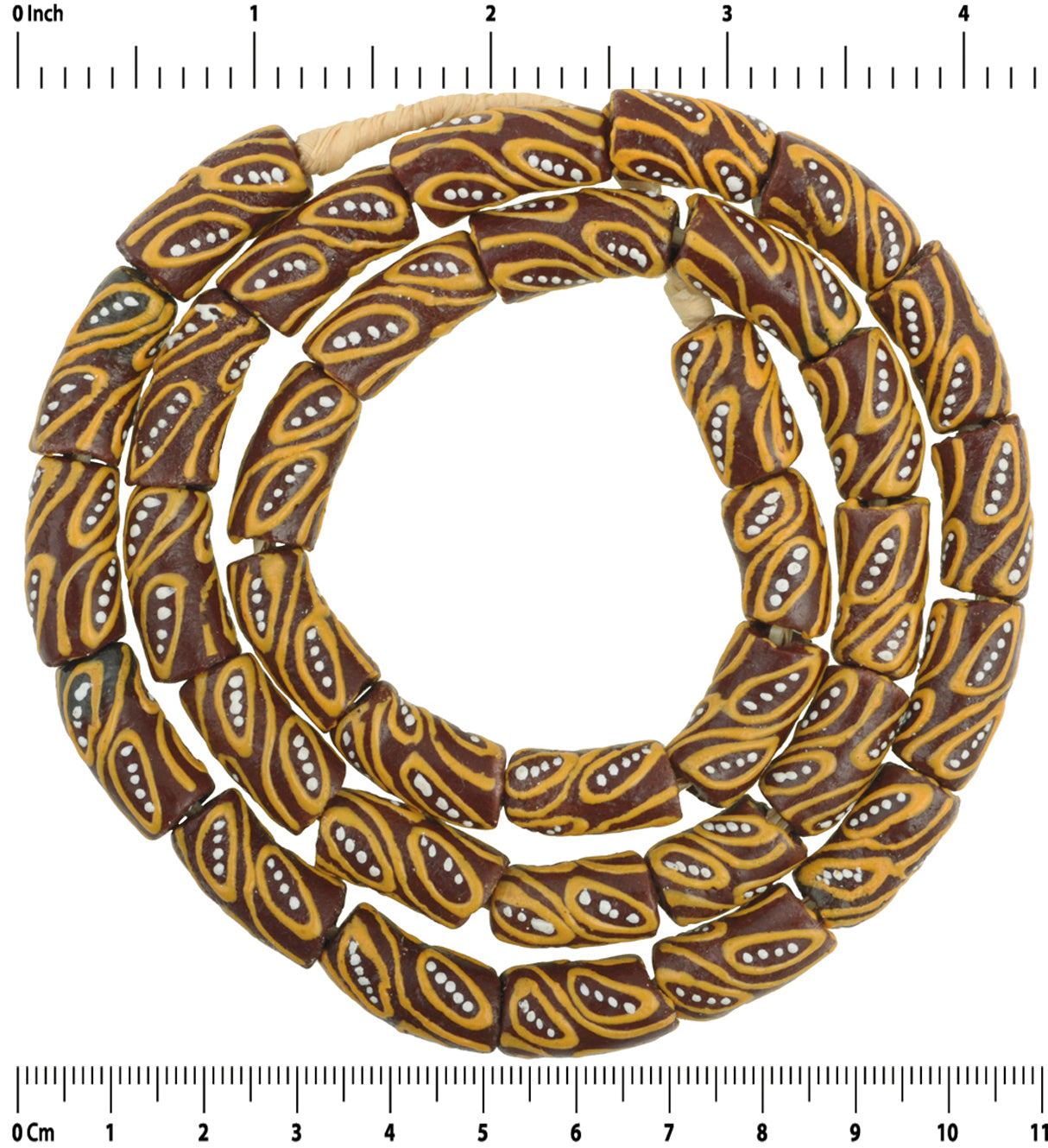 Authentic Ghanaian Powder Glass Beads - 24" Strand - 9Mm - close-up