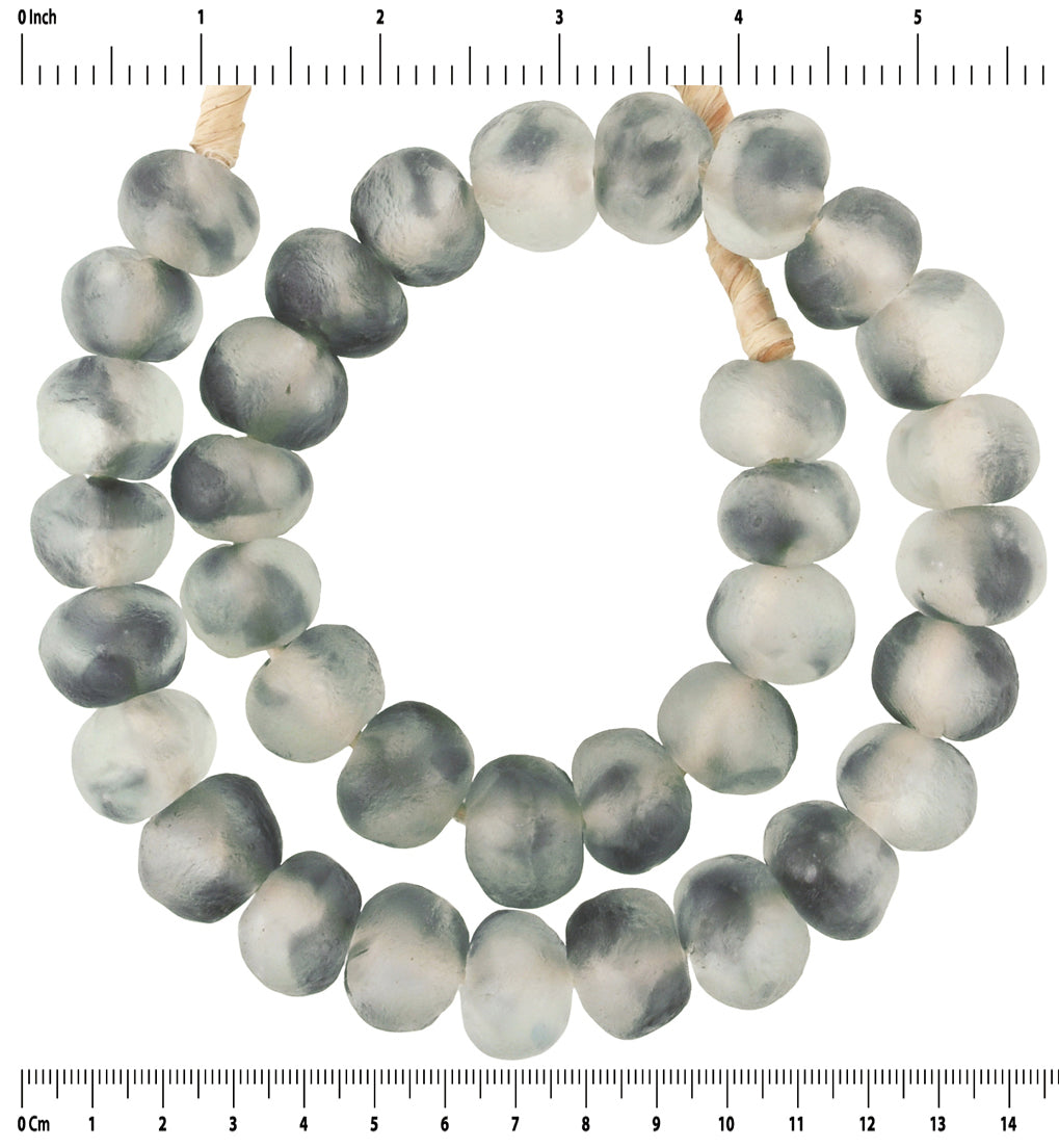 X-Large Translucent Multicolored African Glass Beads - 18-20Mm - close-up