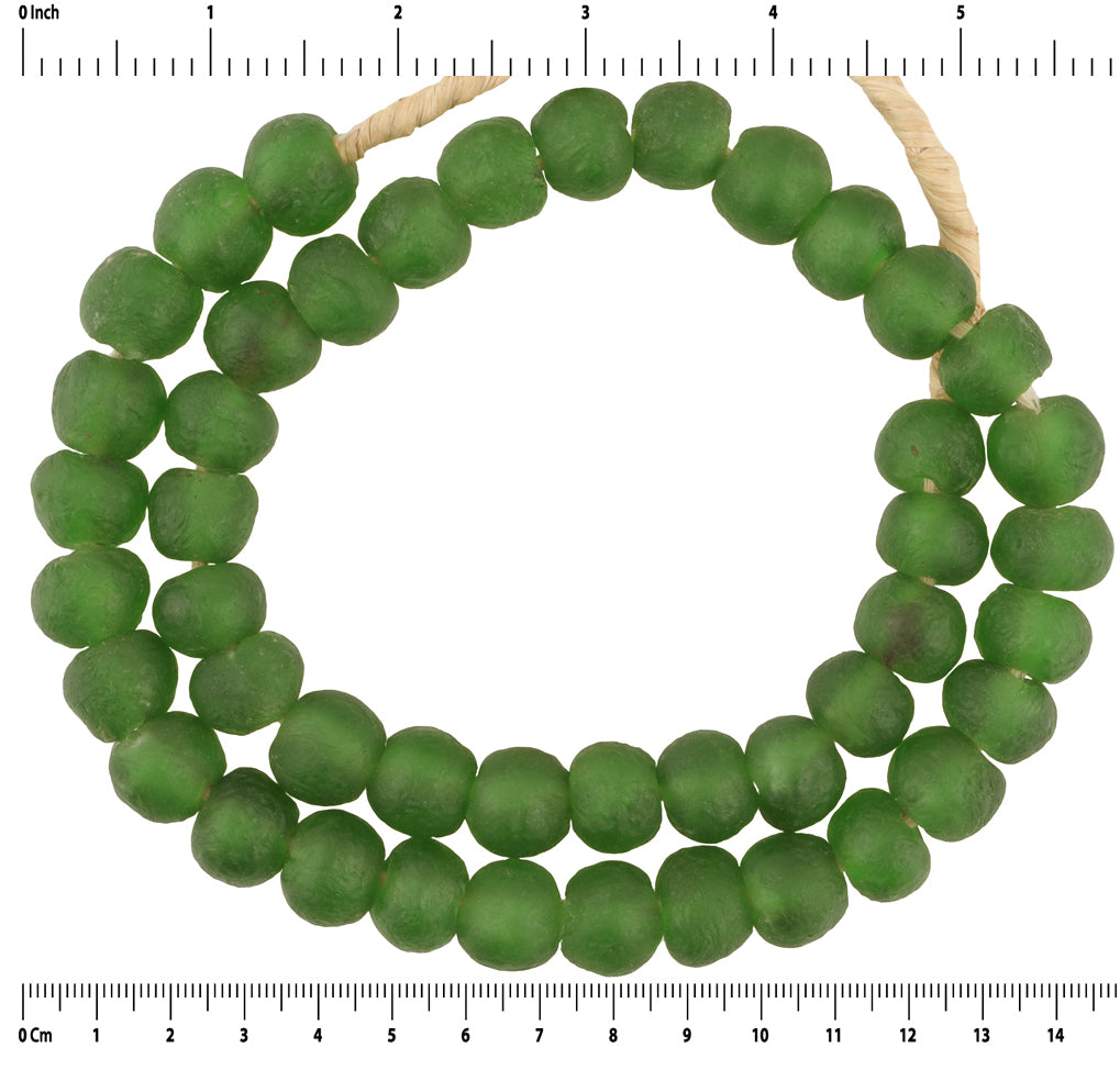 Beautiful Translucent Powder Glass Krobo Beads From Ghana - close-up