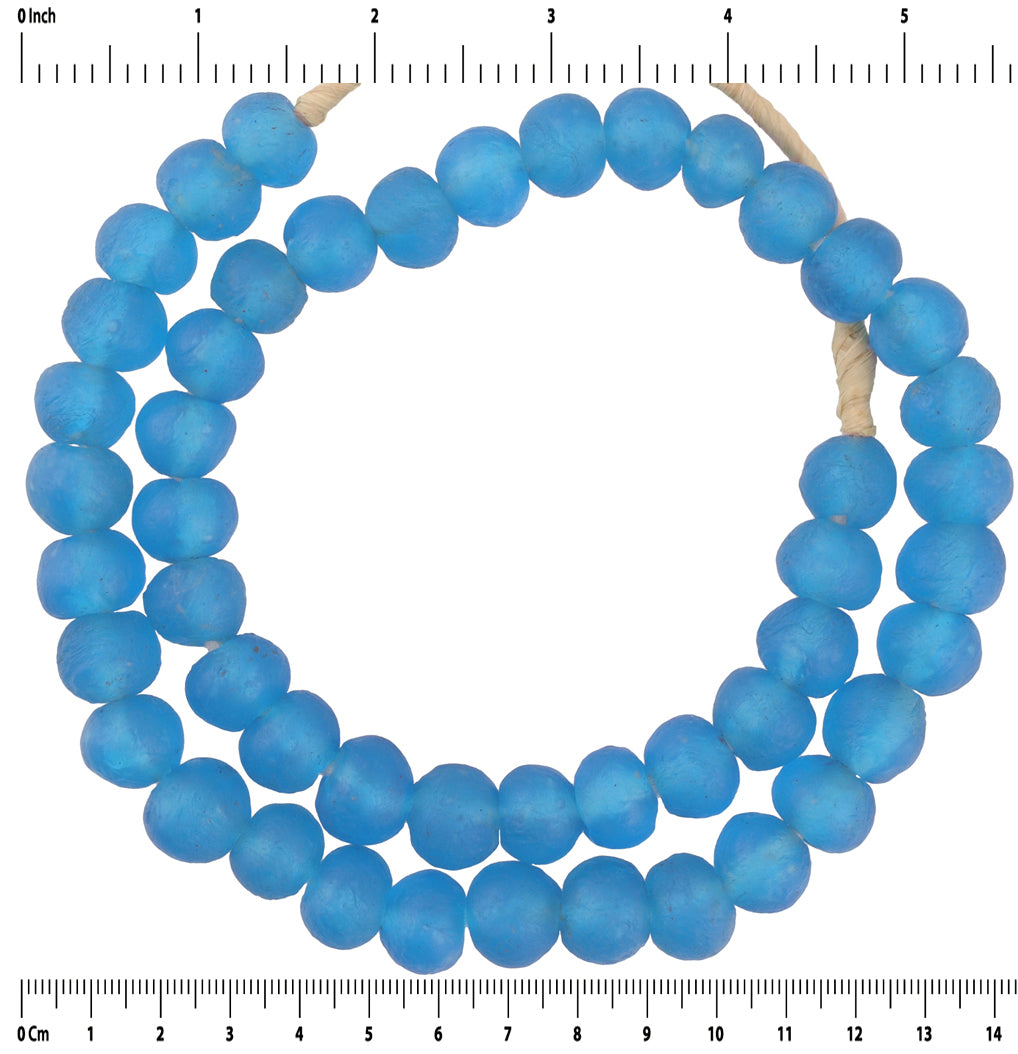 Authentic Glass Beads - Translucent Recycled Made In Ghana - close-up