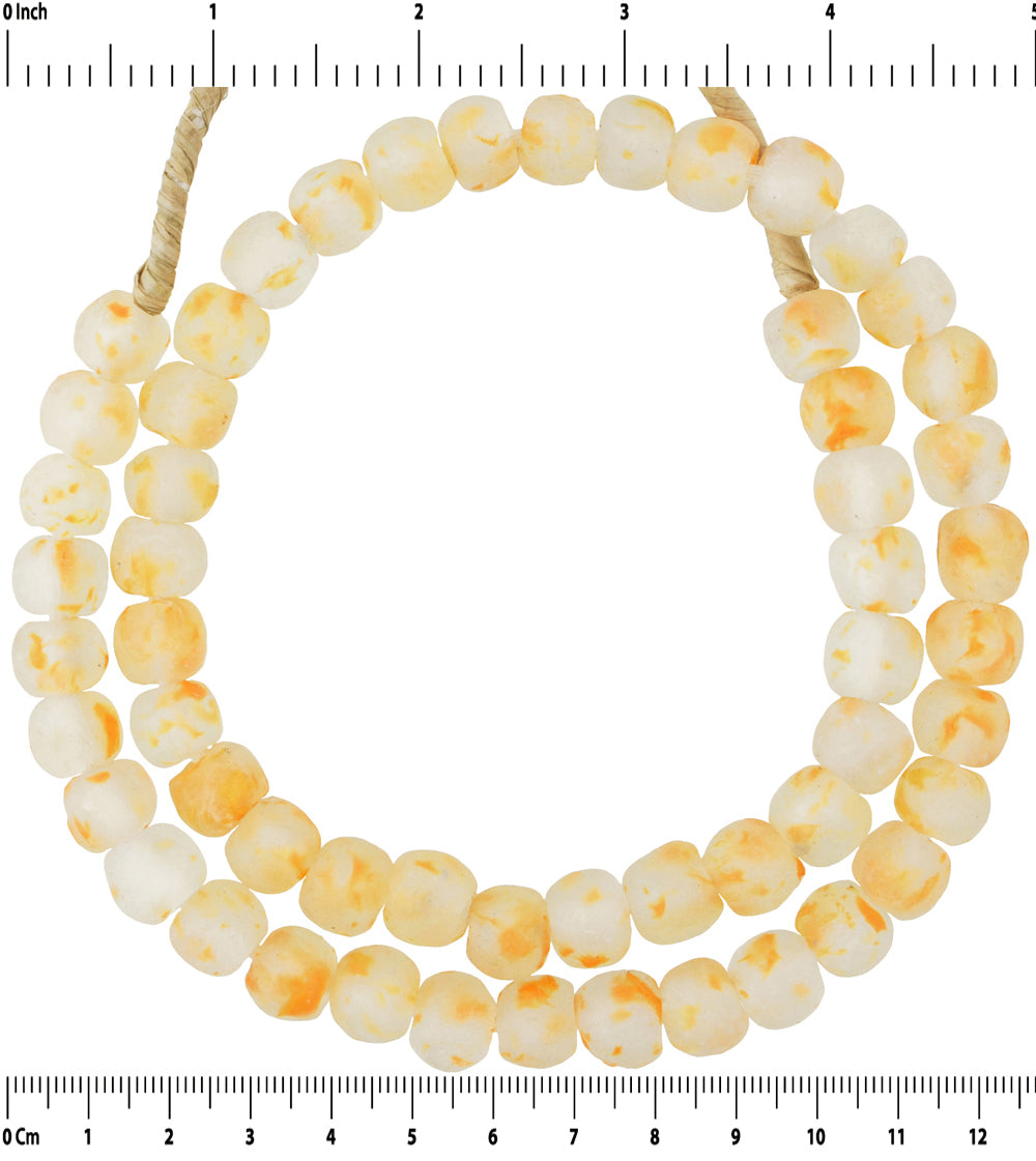 Translucent Krobo Glass Beads - Recycled African Trade - close-up